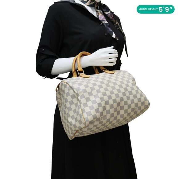 Louis Vuitton Speedy 30 Damier Azur Satchel Bag White - Picture 2 of 14